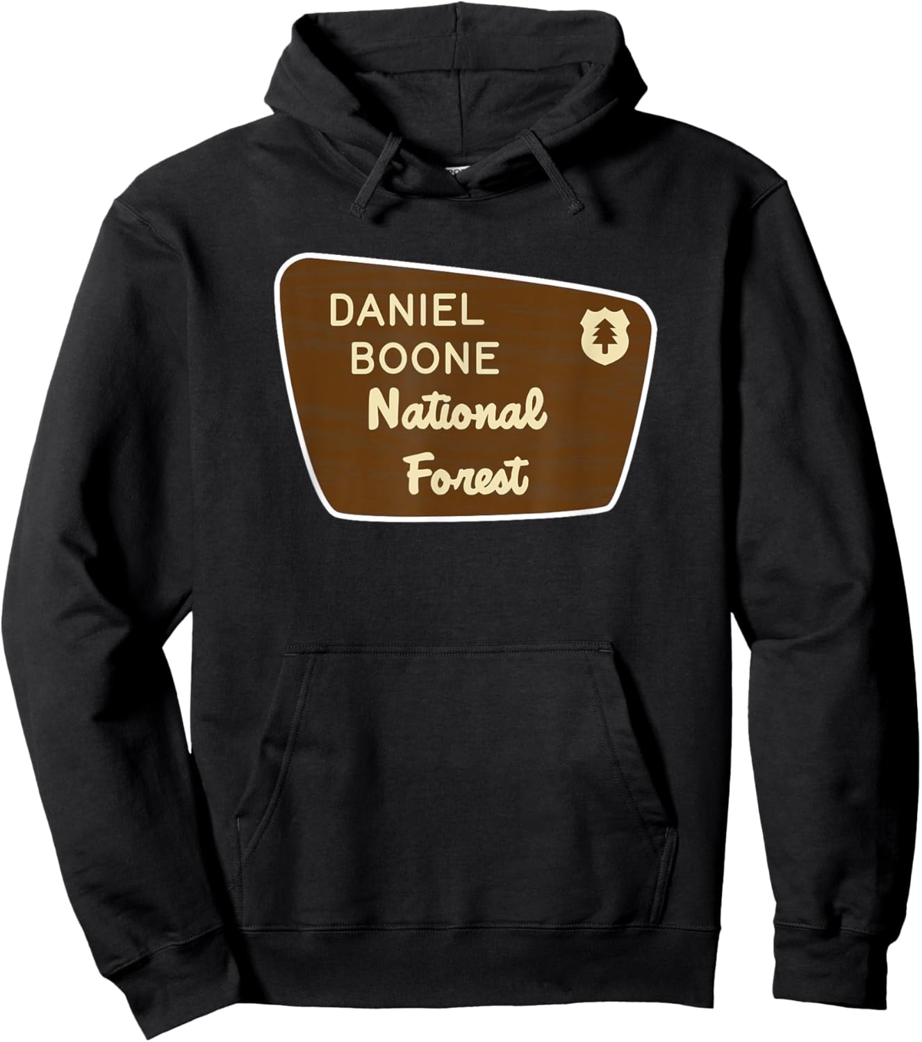 Daniel Boone National Forest Sign Retro Hoodie - Hoodie | Black