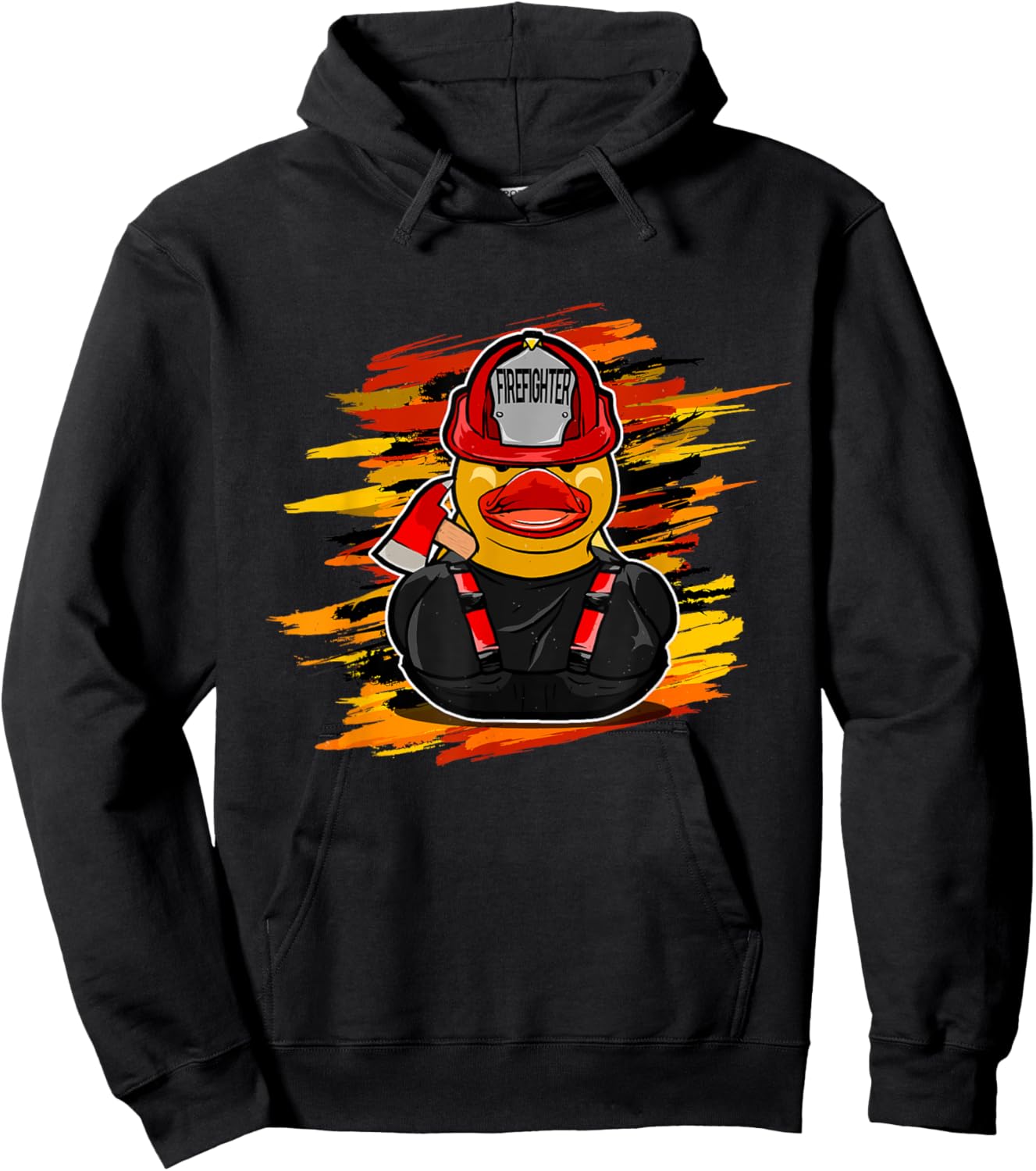 Fire Brigade Duck -Kids Black Firefighter Duck Hoodie - Hoodie | Black