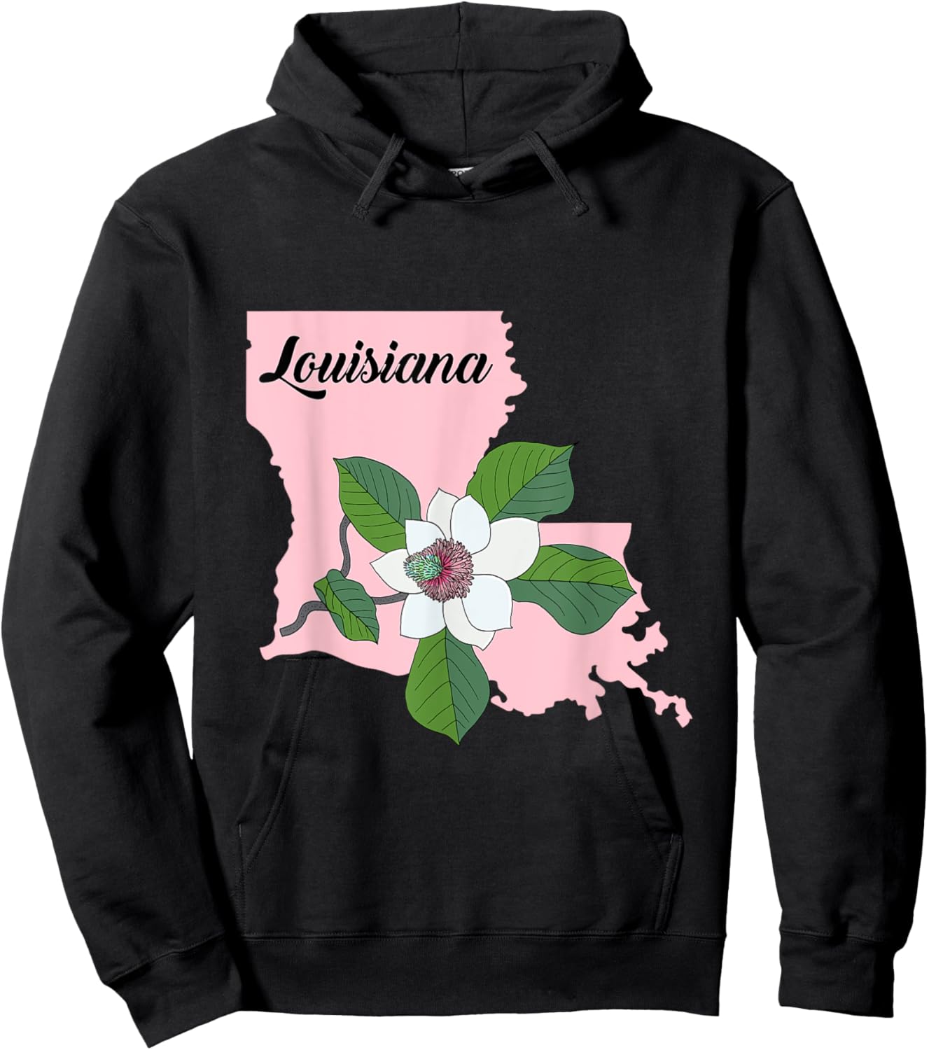Louisiana Flower Magnolia Hoodie - Hoodie | Black