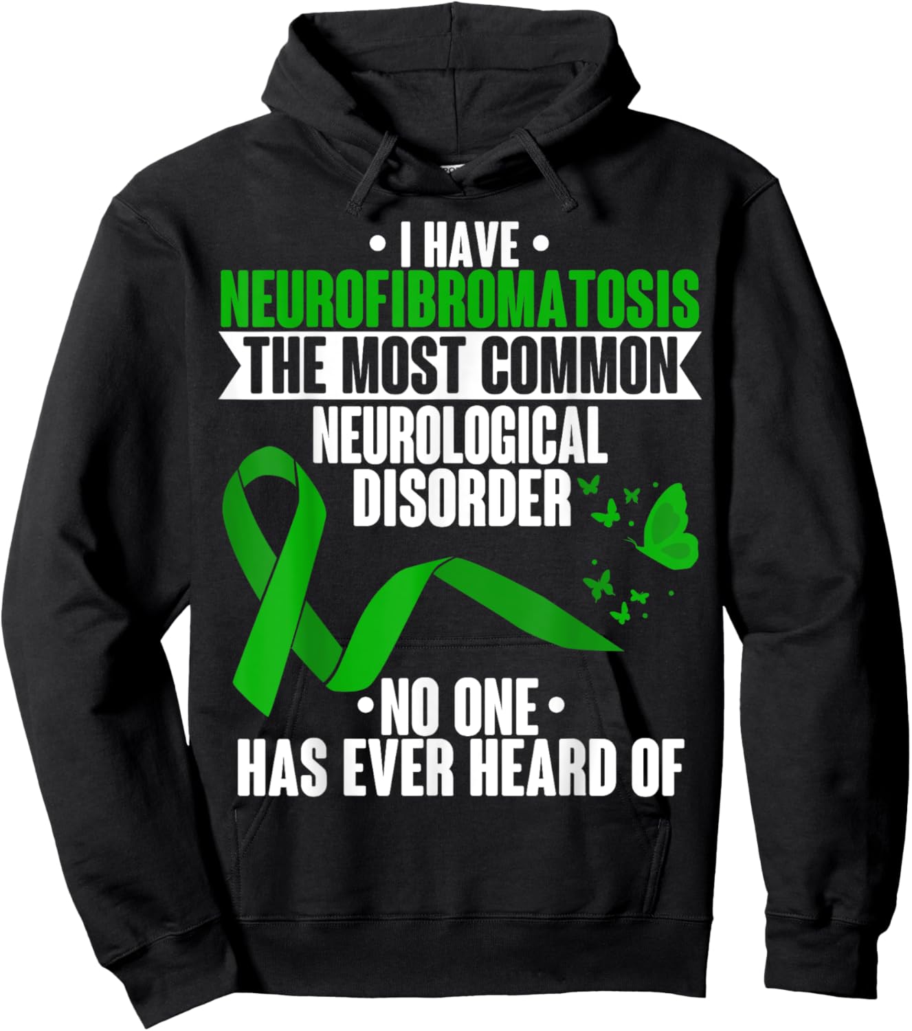 Neurofibromatosis Awareness Neurological Disorder Ribbon Hoodie - Hoodie | Black