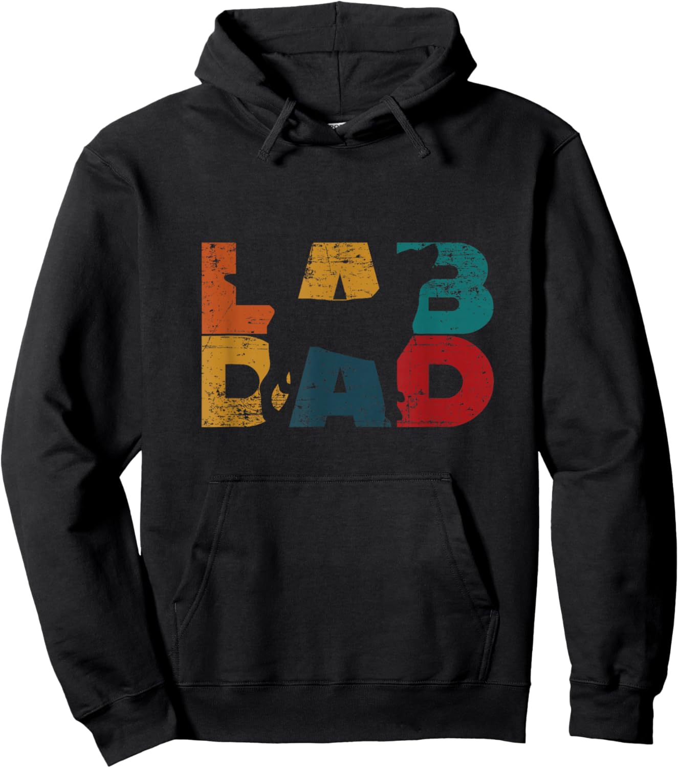 Retro Lab Lover Labrador Black Lab Dad Hoodie - Hoodie | Black