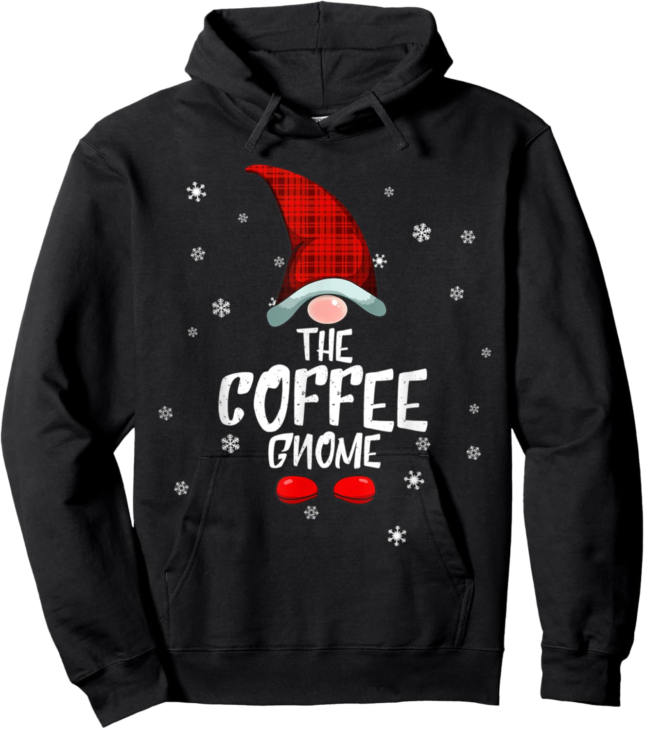 Coffee Gnome Family Christmas Pajama Coffee Gnome Hoodie - Hoodie | Black