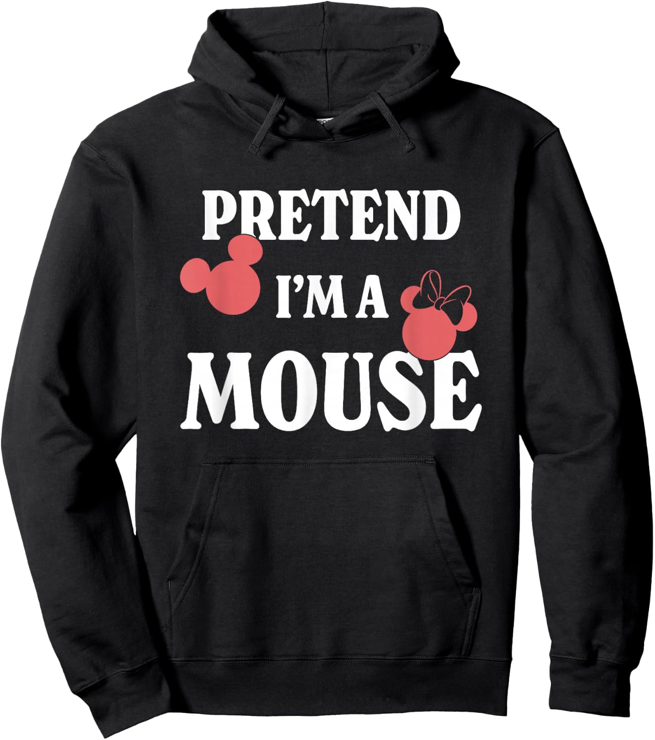 Disney Mickey And Friends Pretend I'm A Mouse Chest Logo Hoodie - Hoodie | Black