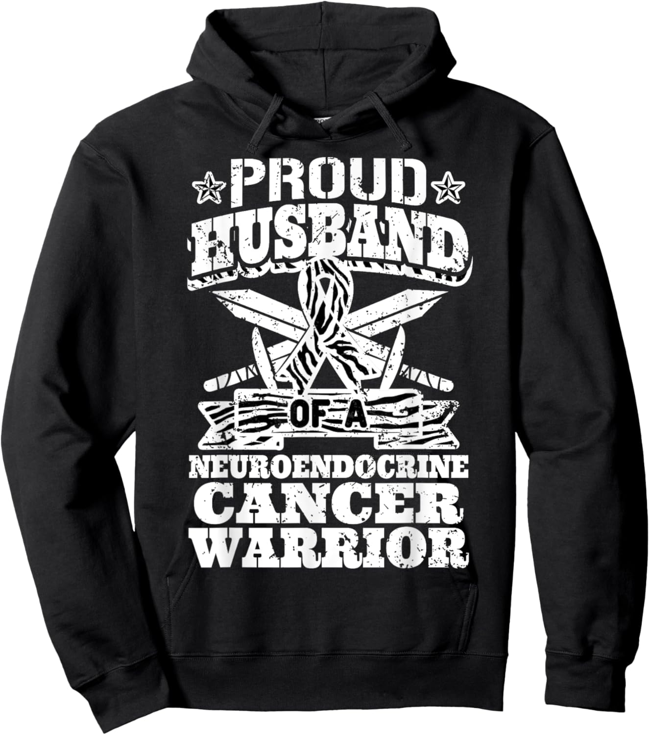 Proud Husband Of A Neuroendocrine Cancer Warrior Awareness Hoodie - Hoodie | Black