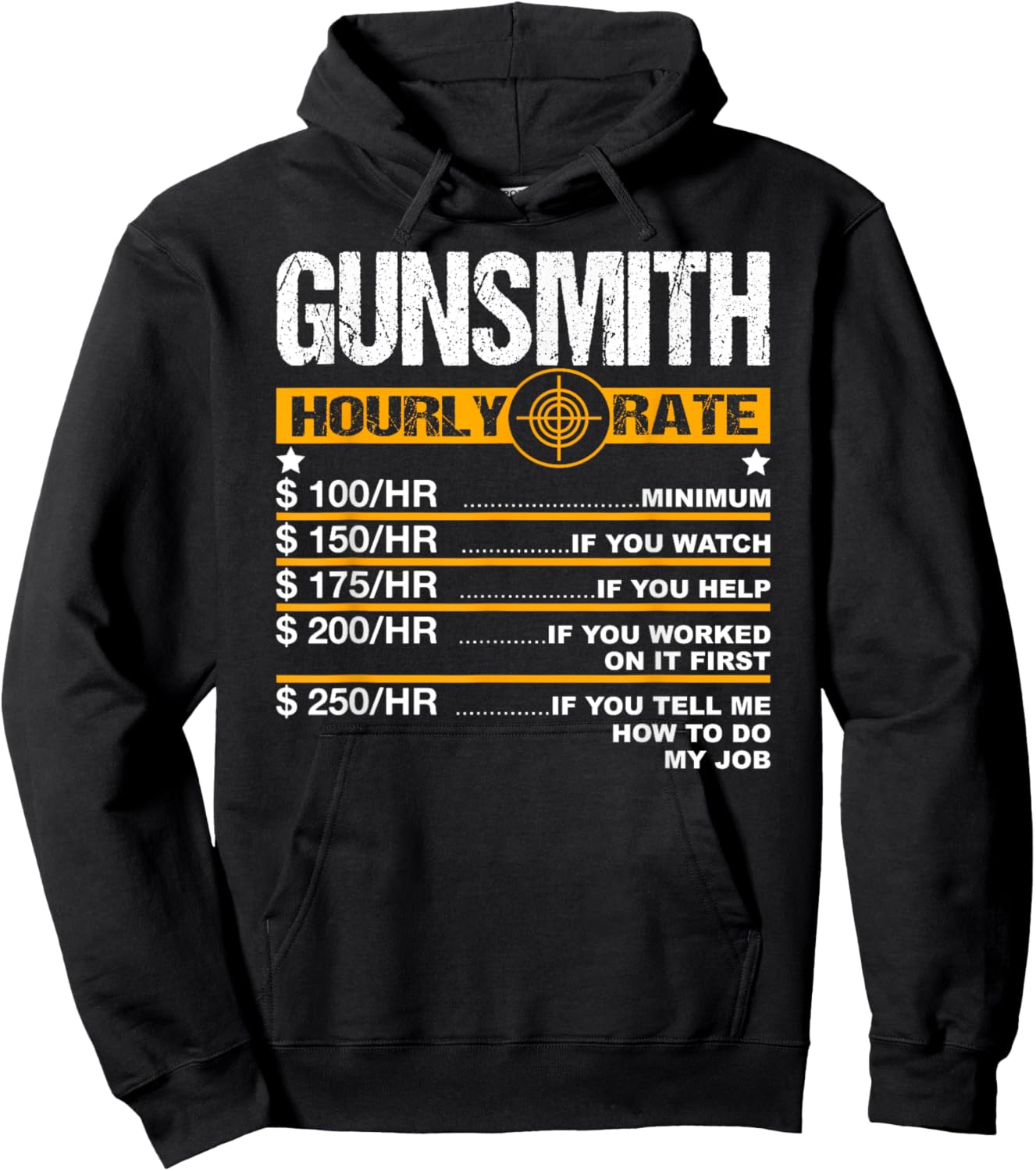 Funny Gunsmith Hourly Rate Blacksmith Gun Repairman Hoodie - Hoodie | Black