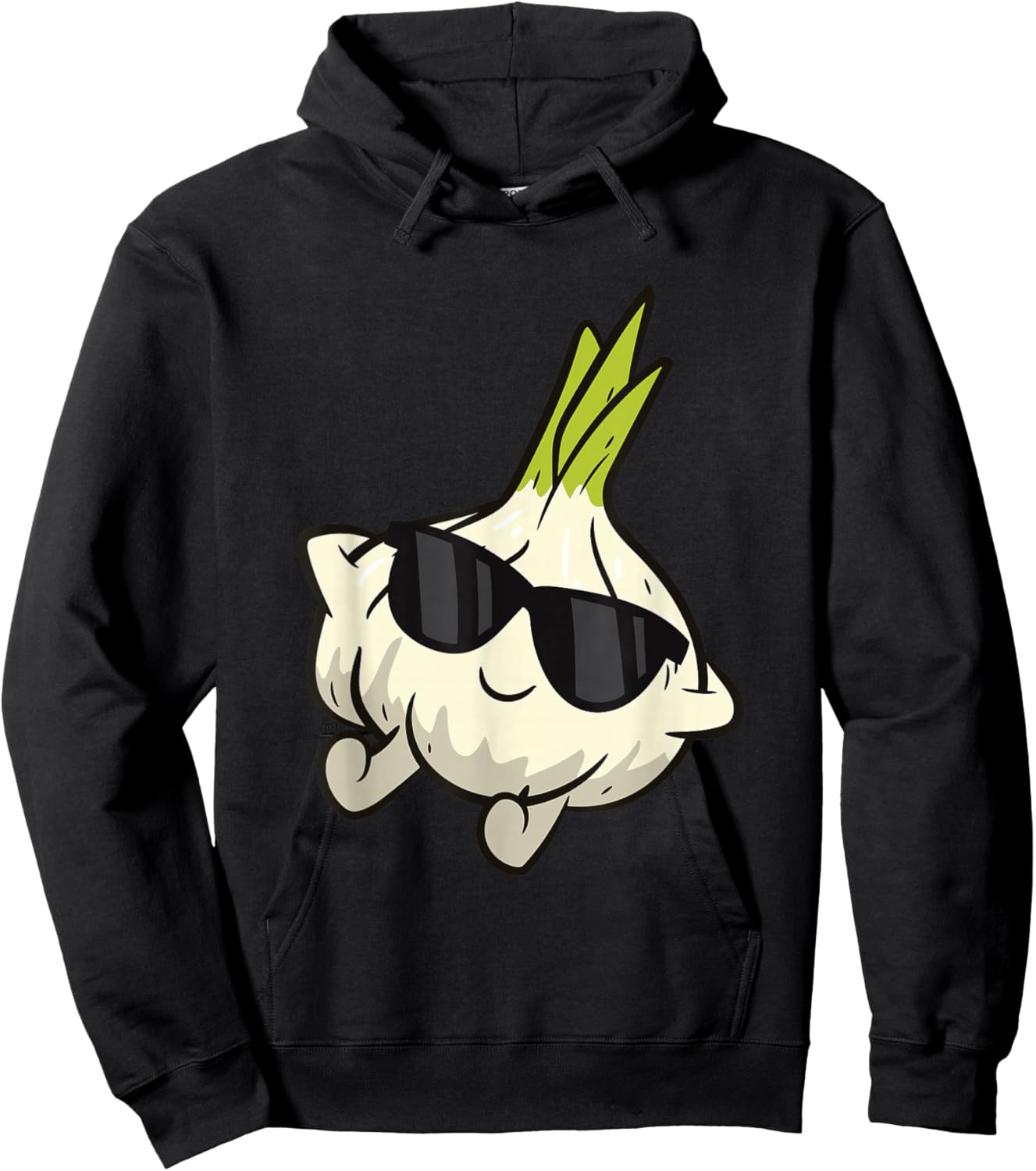 Cute Garlic Fruit Relaxing Lazy Garlic Hoodie - Hoodie | Black