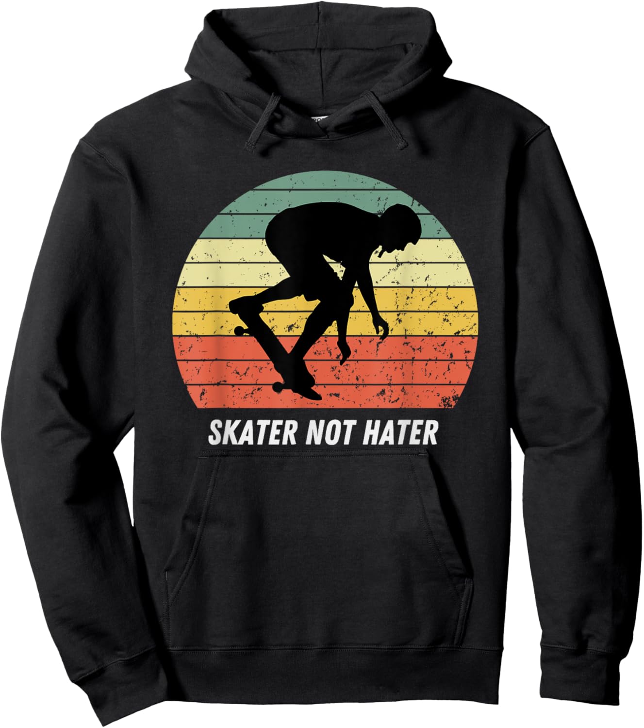 Skate Not Hate Pro Skateboarders Sunset Longboard Skateboard Hoodie - Hoodie | Black