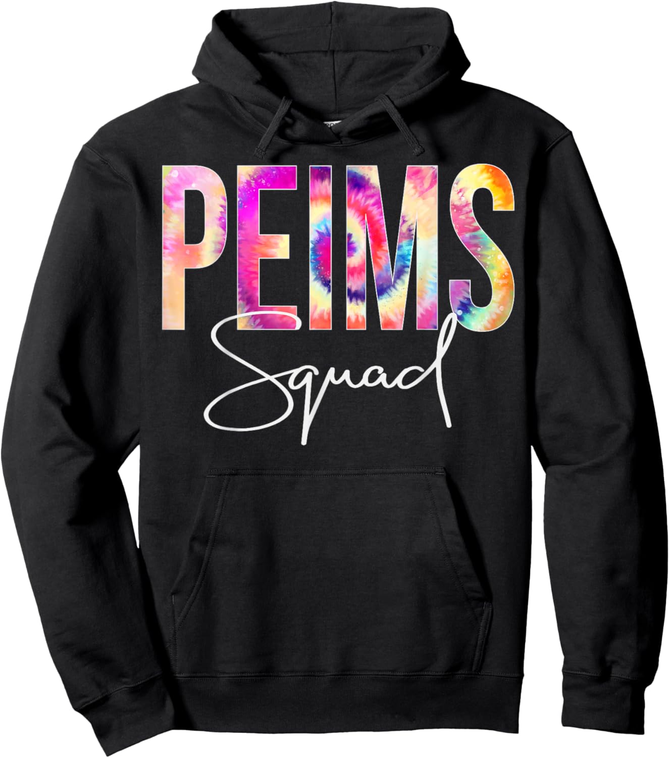 PEIMS Squad Tie Dye Back To School women appreciation Hoodie - Hoodie | Black