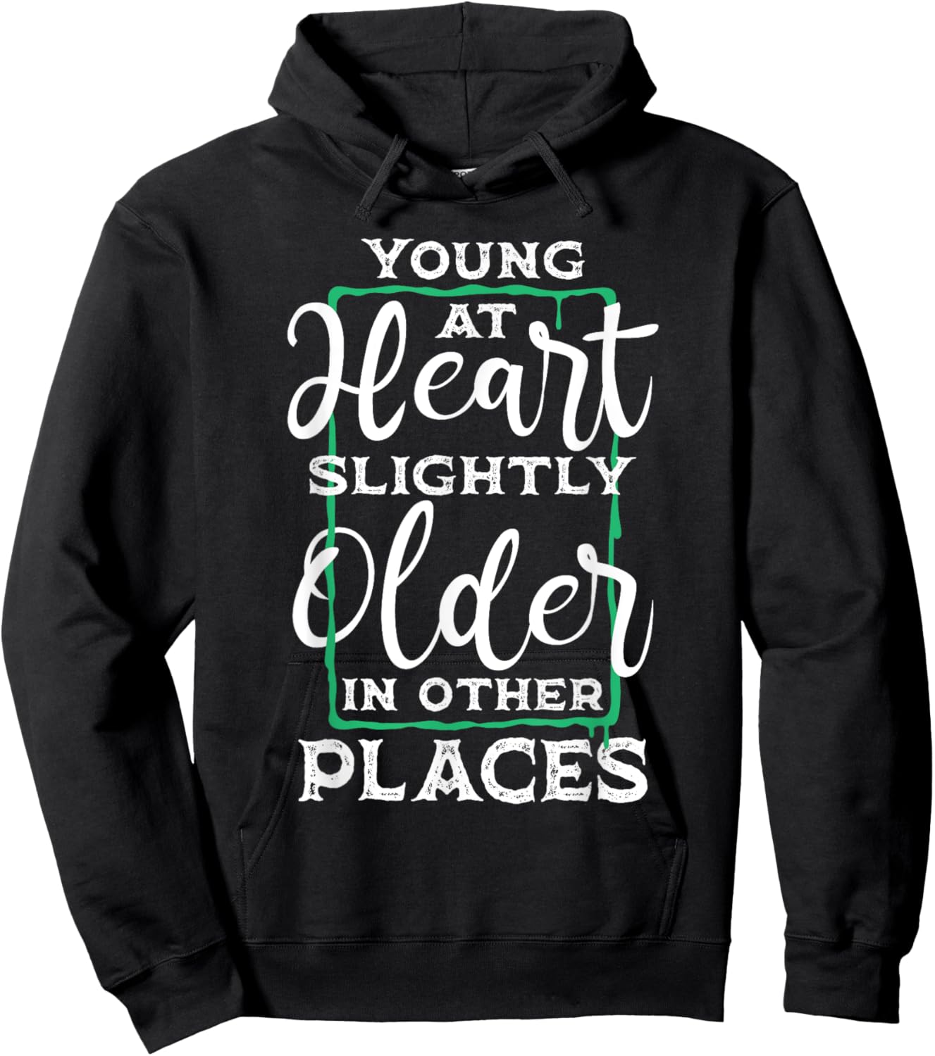 Young At Heart - Old People Retiree Senior Discount Oldies Hoodie - Hoodie | Black