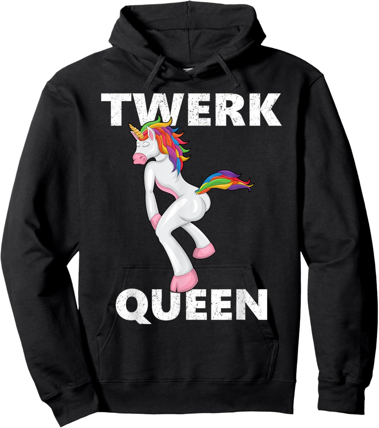 Twerking Unicorn, Twerk Queen Shirt , Funny Unicorn Hoodie - Hoodie | Black