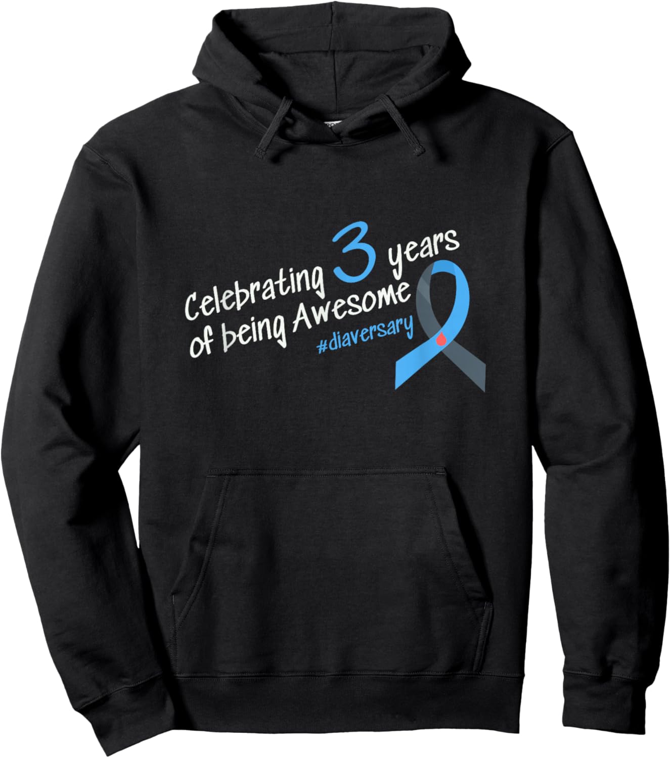 Third Diaversary, Celebrating 3 years of being Awesome Hoodie - Hoodie | Black