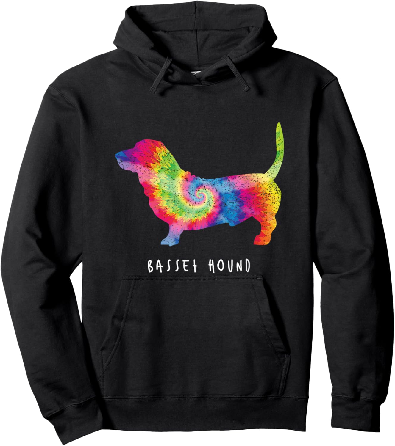 Basset Hound Lover Cute Puppy Pet Dog Owner Hippy Tie Dye Women Hoodie - Hoodie | Black