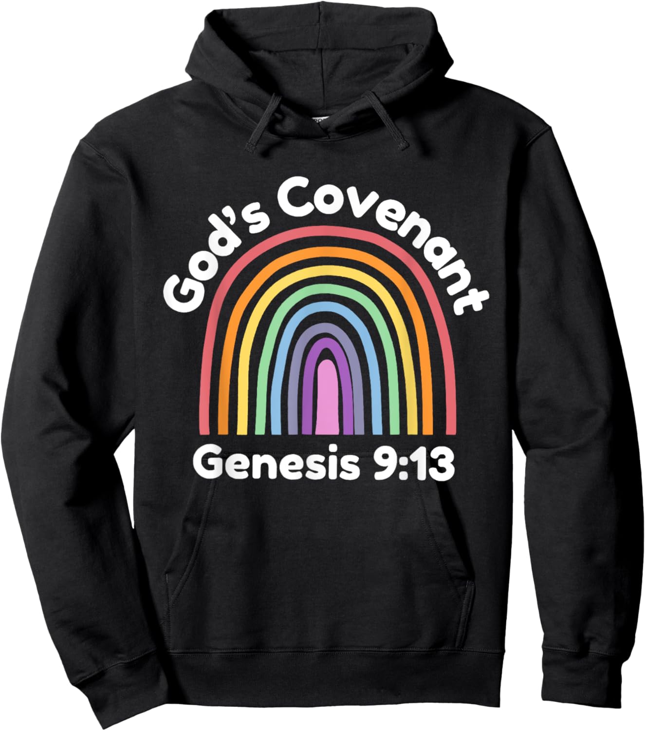 God’s Covenant Rainbow | Genesis 9:13 Christian Hoodie - Hoodie | Black