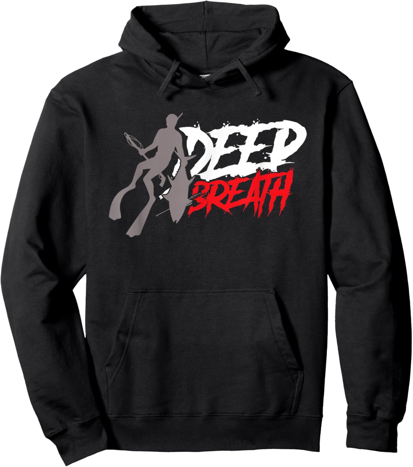 Deep Breath Spearfishing Fishing Freediving Fish Spearfisher Hoodie - Hoodie | Black