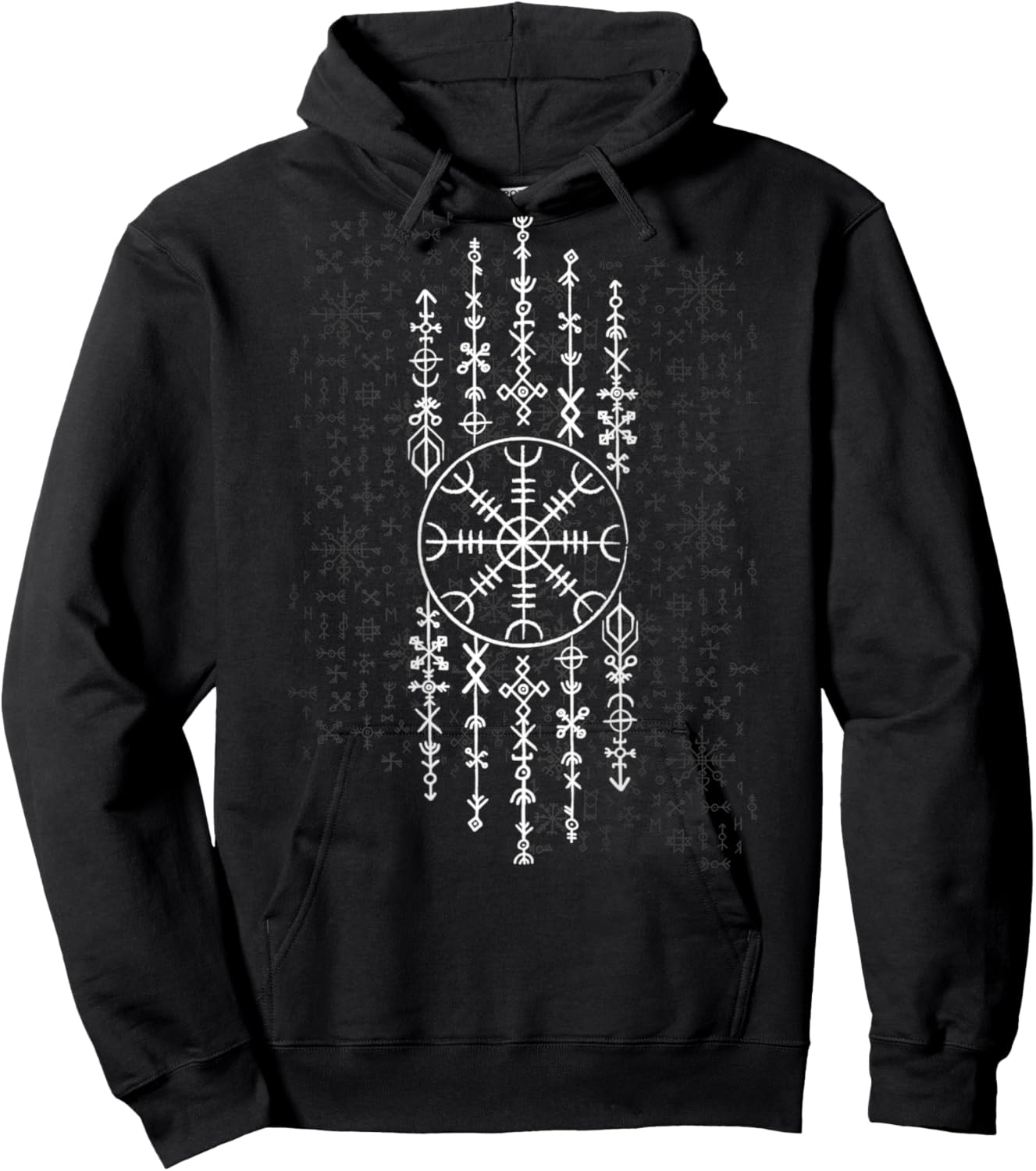 Vintage Classic Viking Aegishjalmur The Helm of Awe (on back Hoodie - Hoodie | Black