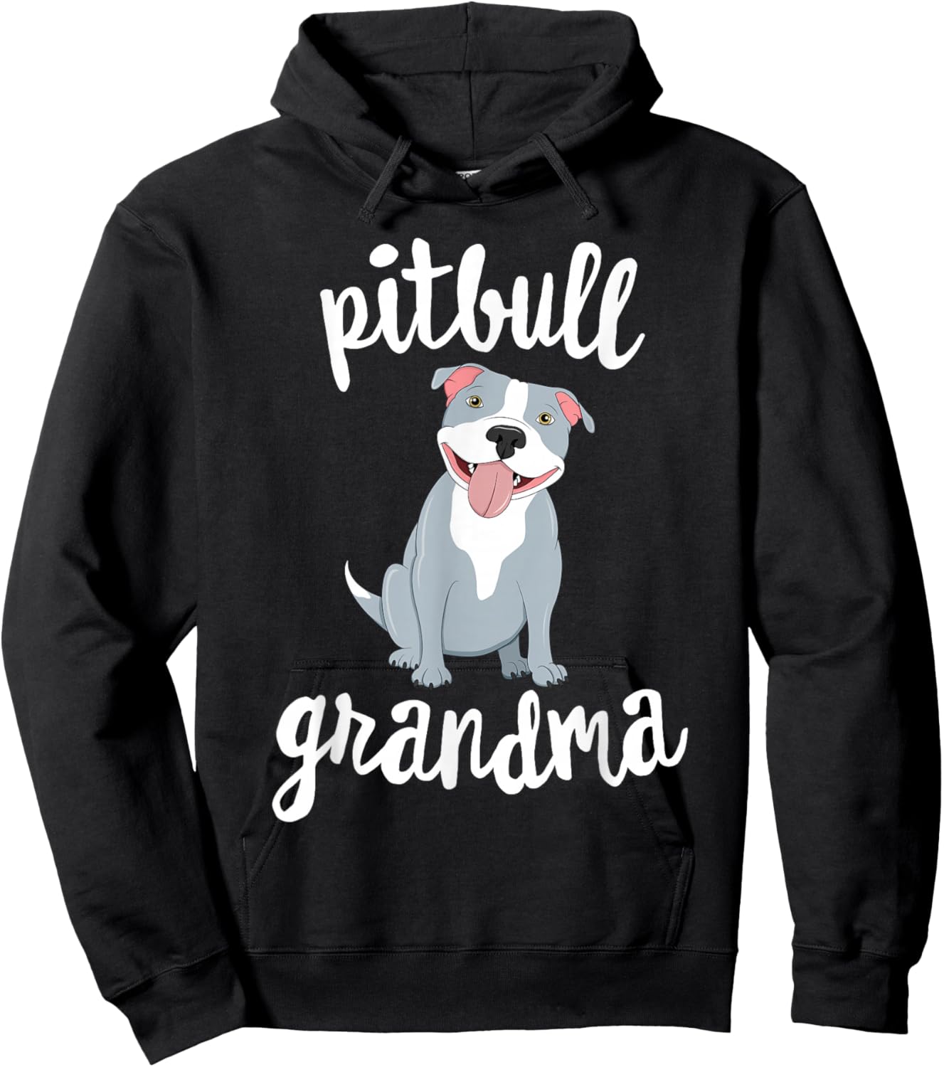 Pitbull Grandma Pawma Dog Grandparents Grand Maw Hoodie - Hoodie | Black