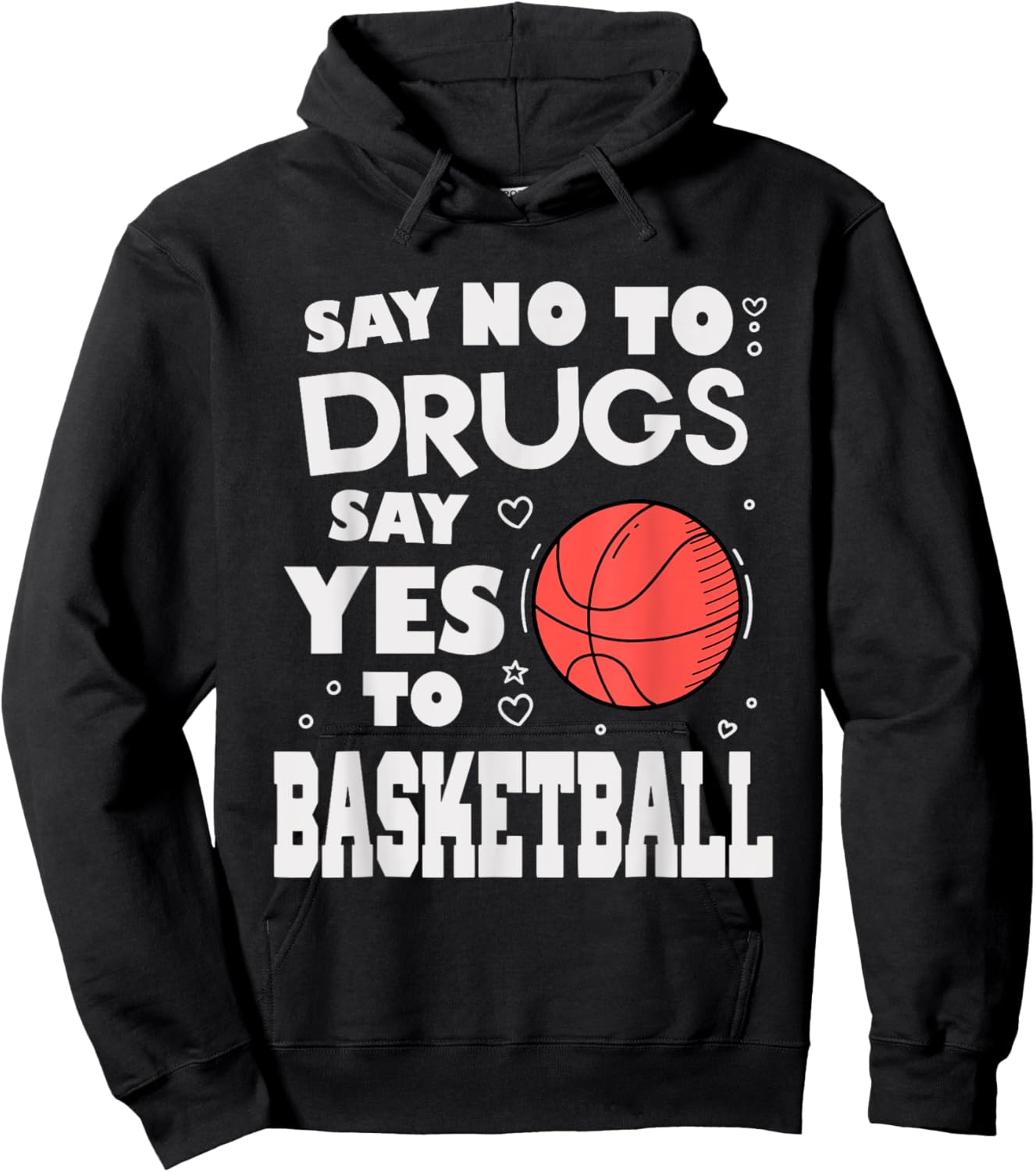 red ribbon sports Say no to drugs say yes to basketball Hoodie - Hoodie | Black