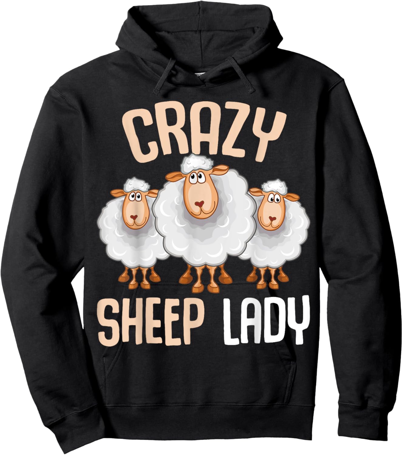 Crazy Sheep Lady Farmers Sheep Lover Women Hoodie - Hoodie | Black