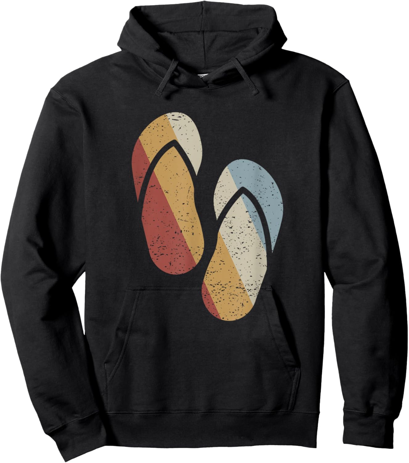 Flip Flops Retro Style Vintage Hoodie - Hoodie | Black