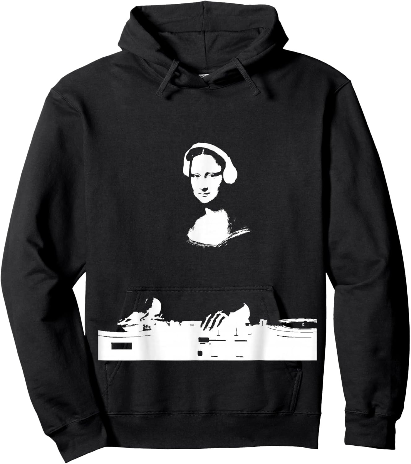 Mona Lisa DJ Art - Funny EDM Techno Rave Music Hoodie - Hoodie | Black