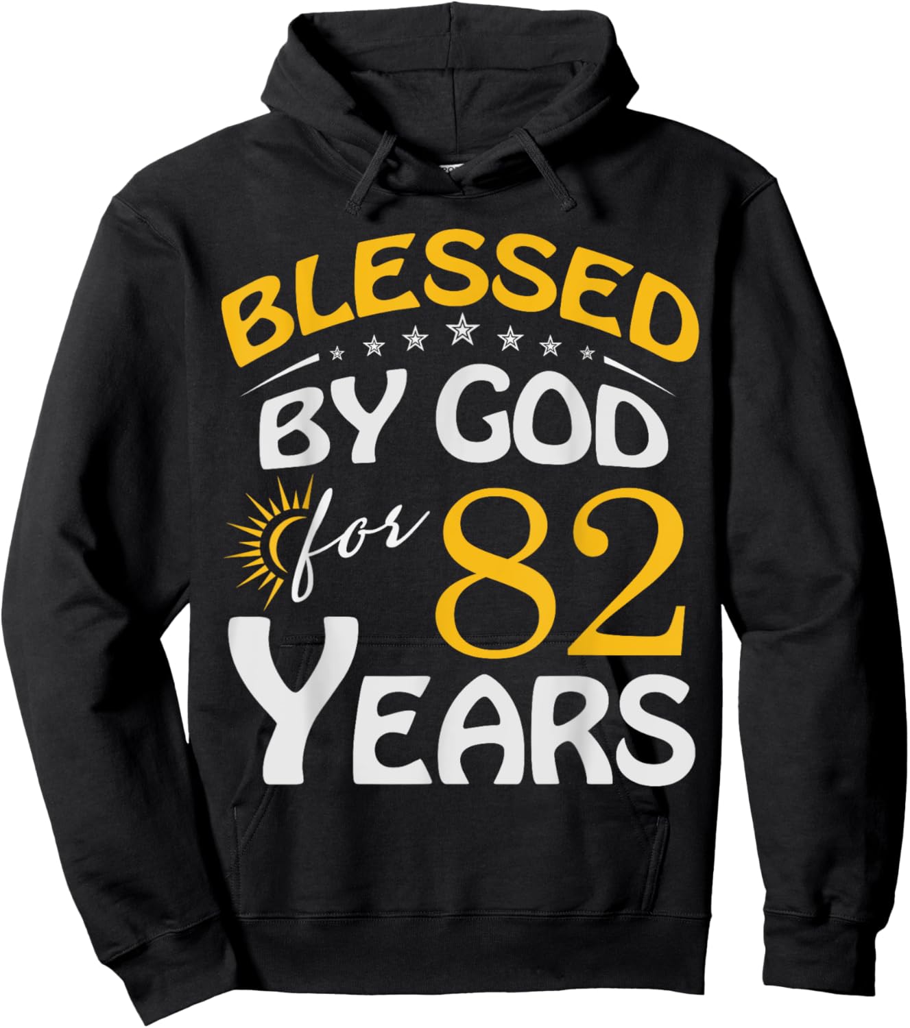 Vintage Blessed by God For 82 Years Old Happy 82nd Birthday Hoodie - Hoodie | Black