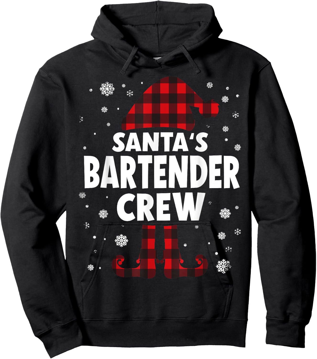 Santa's Bartender Crew Christmas Hoodie - Hoodie | Black