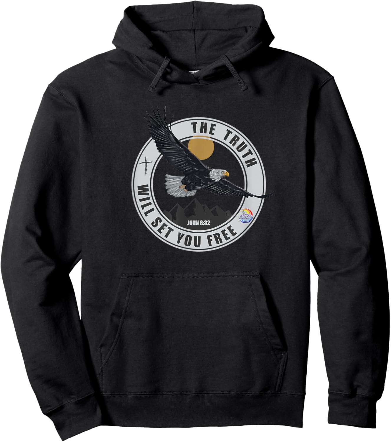The Truth Will Set You Free Bible Scripture Freedom Eagle Hoodie - Hoodie | Black