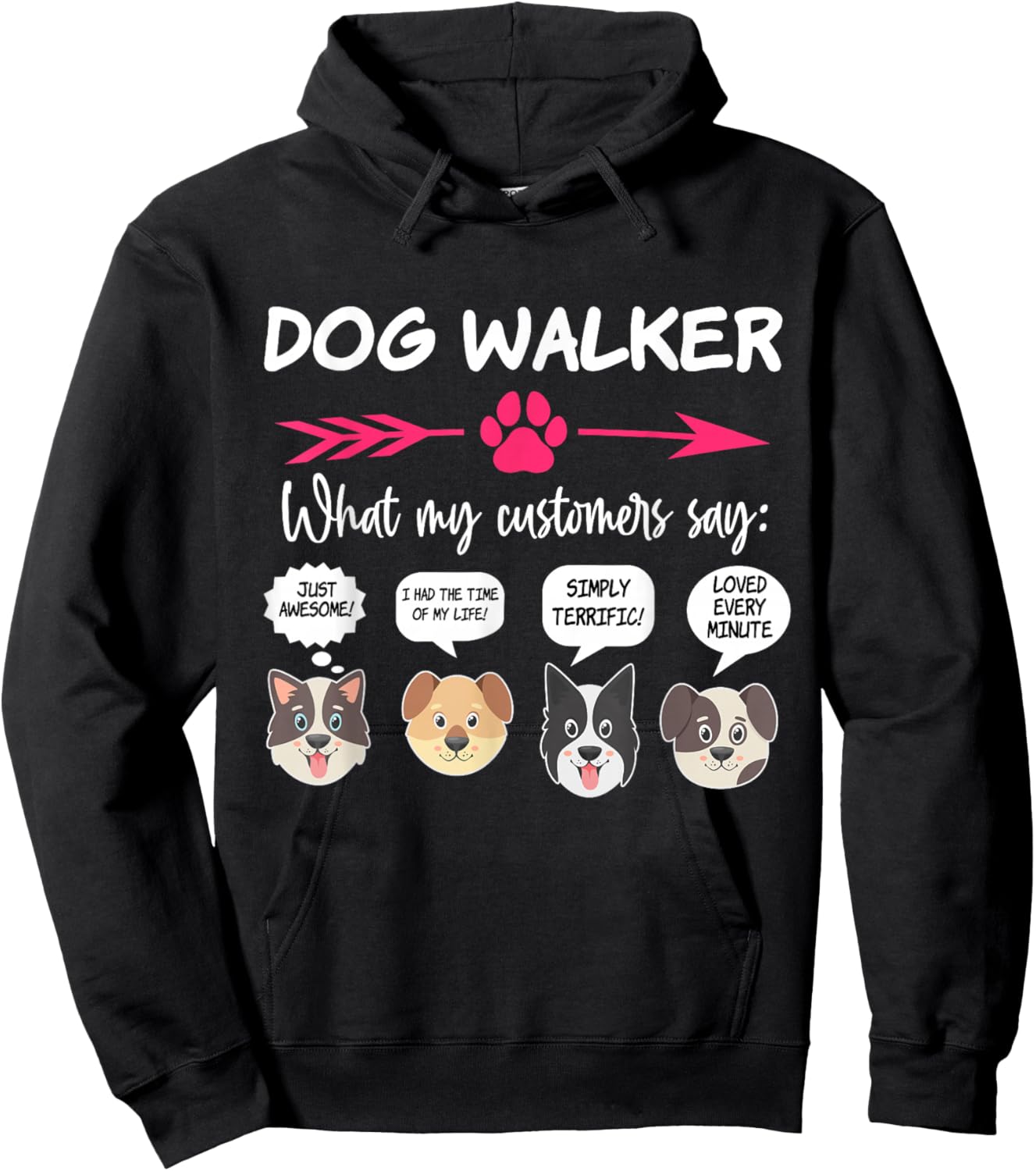 Hilarious Dog Walker Gifts Pups Funny Dog Walking Pet Sitter Men Women Girls Kids Hoodie - Hoodie | Black