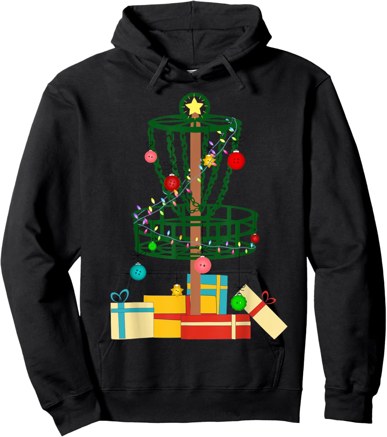 Disc Golf Christmas Tree Hoodie - Hoodie | Black