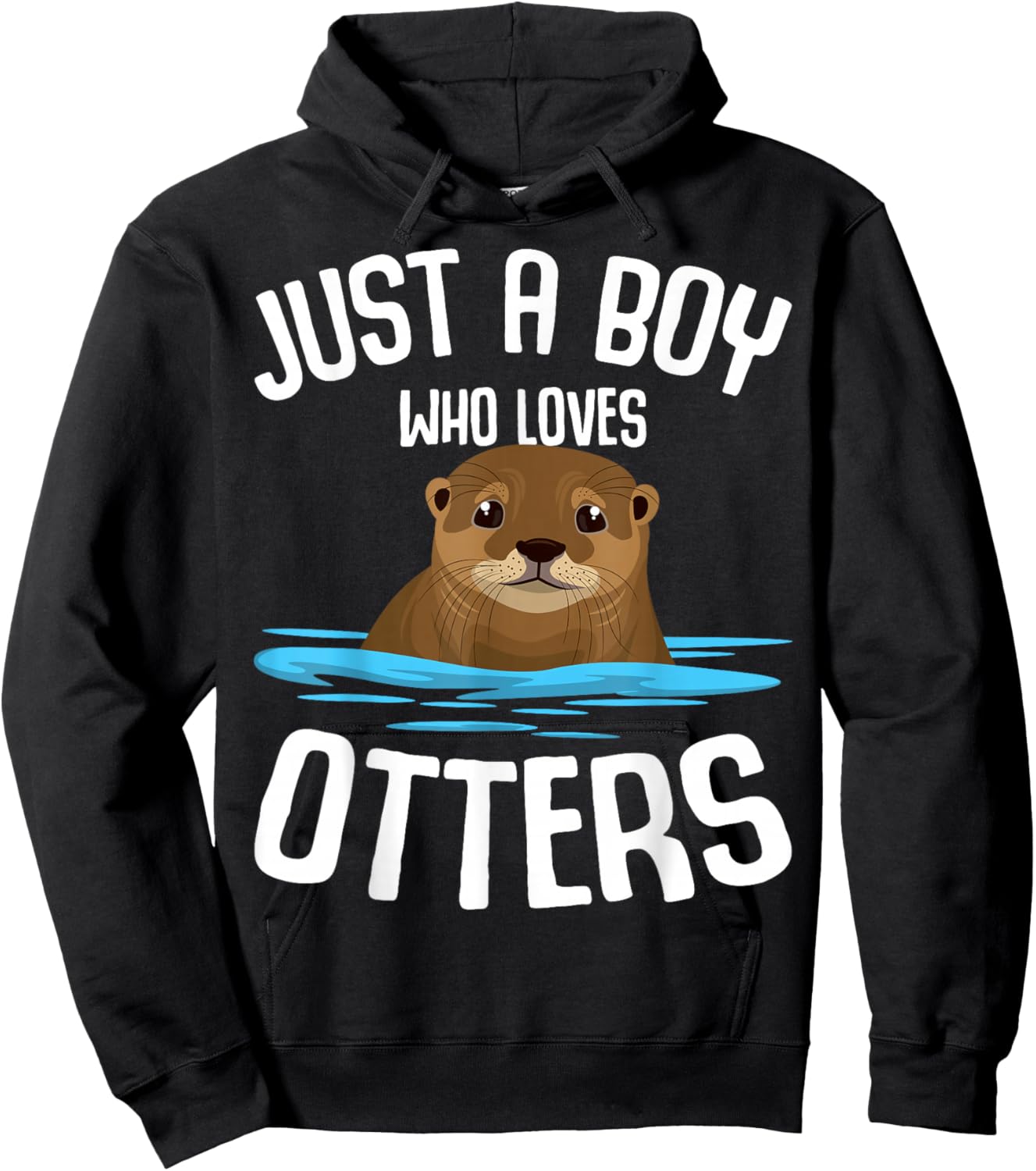 Just a Boy Who Loves Otters Kids Boys Otter Hoodie - Hoodie | Black