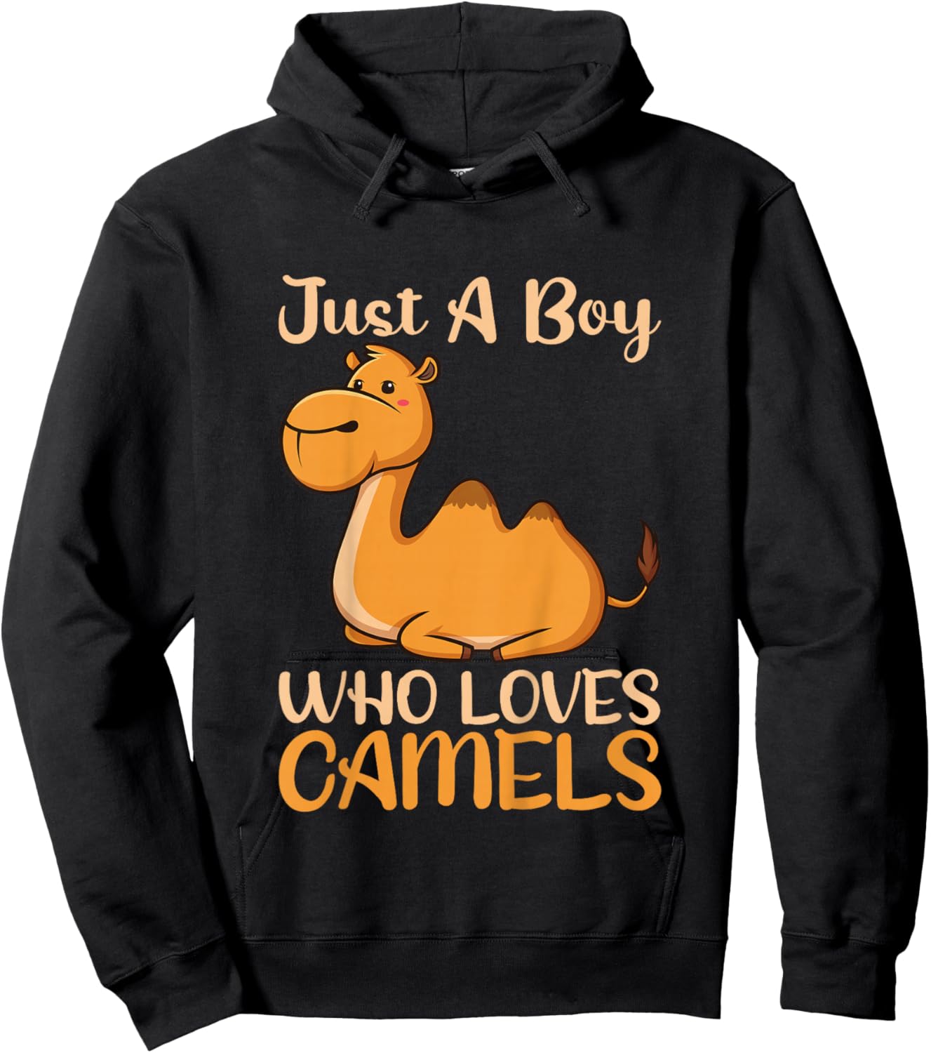 Kids Just A Boy Loves Camels Kids Pajamas Hoodie - Hoodie | Black