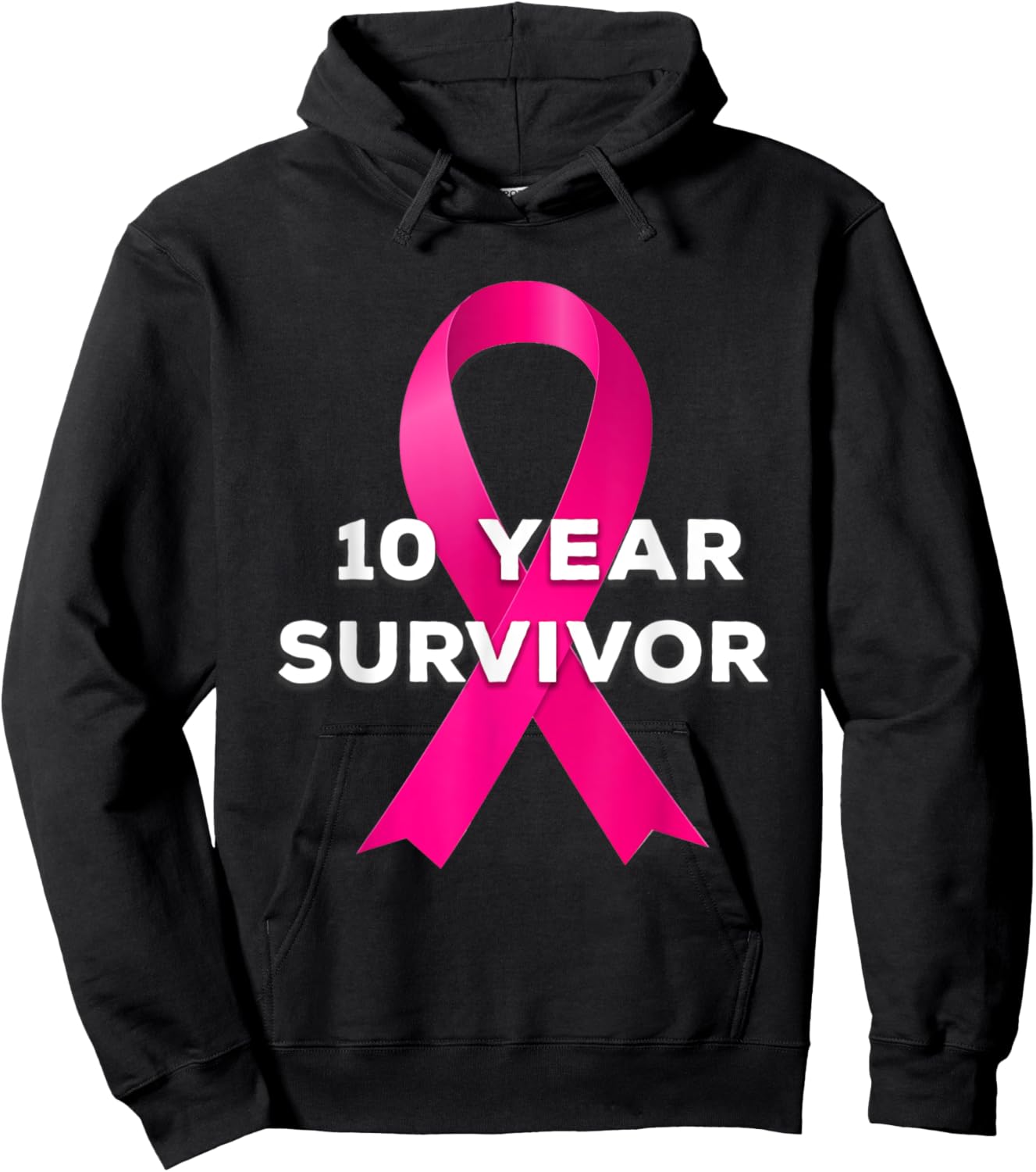 10 Years Breast Cancer Free Survivor Hoodie - Hoodie | Black