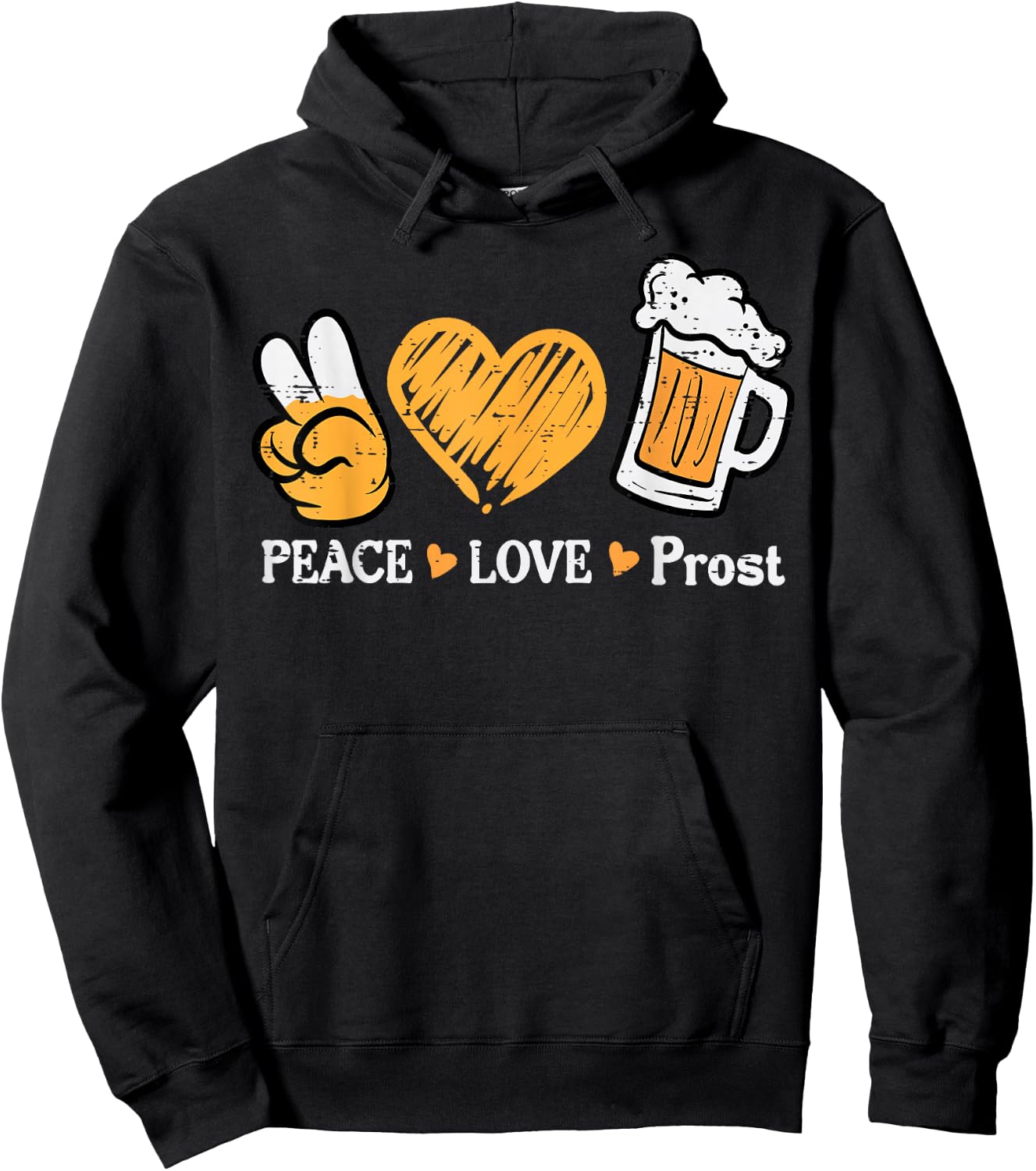 Oktoberfest Peace Love Prost German Bavarian Fest Women Men Hoodie - Hoodie | Black