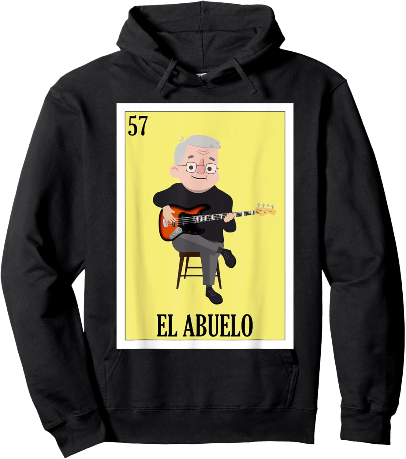 Funny Mexican Guitar Design for Grandpa - El Abuelo Hoodie - Hoodie | Black