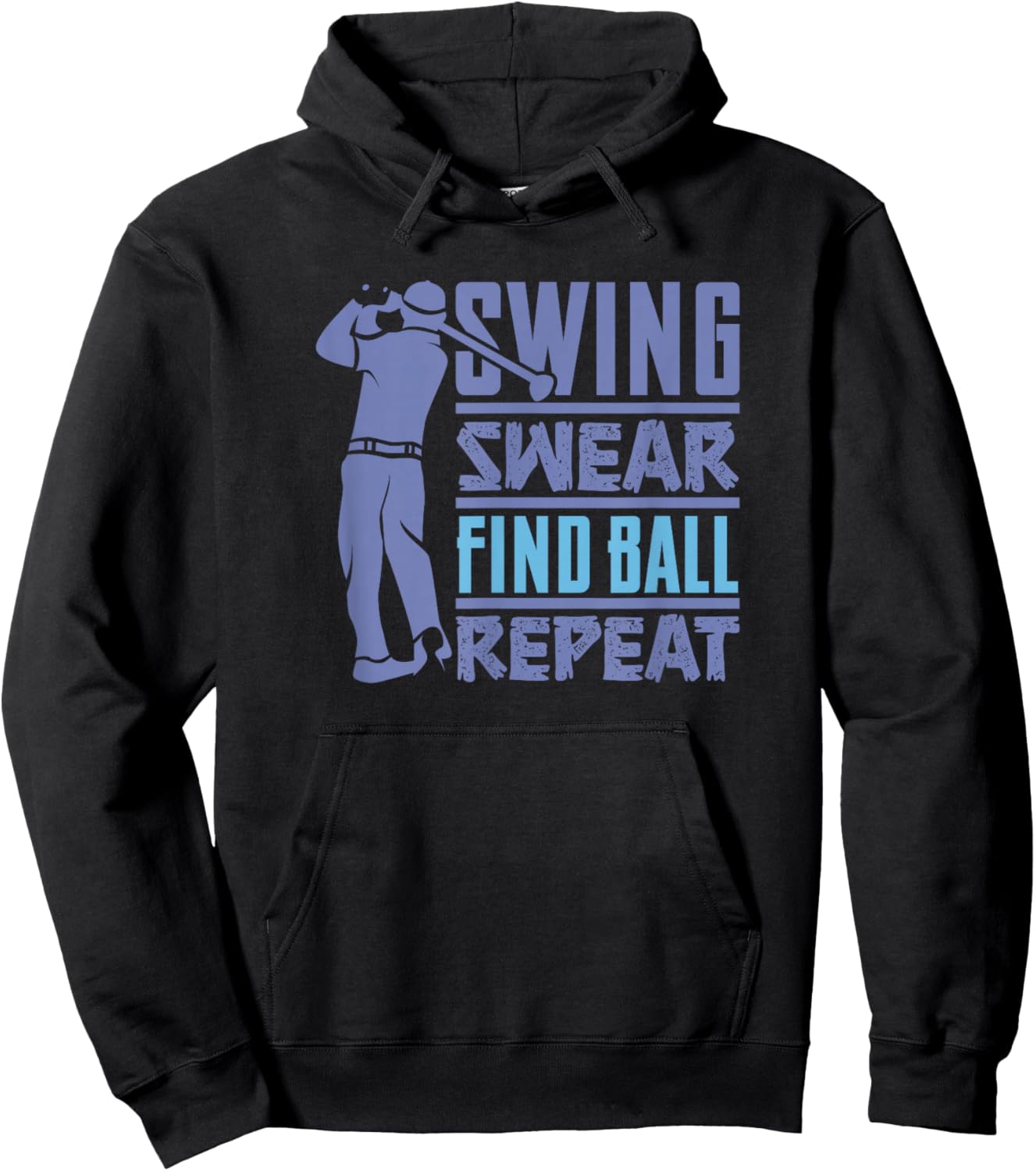 Swing, Swear, Find - Golf cart golfer costume - golfing Hoodie - Hoodie | Black