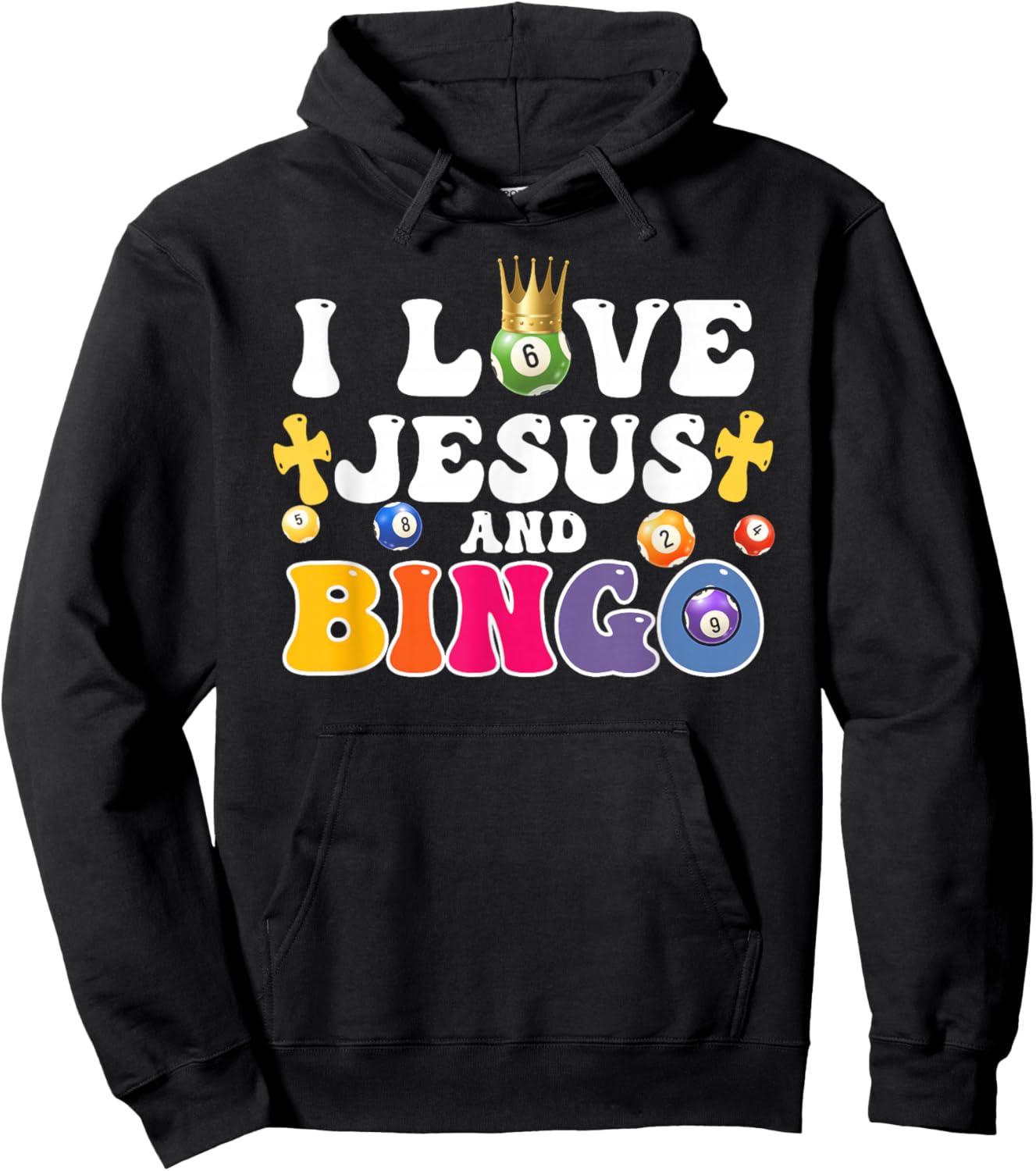 I Love Jesus And Bingo Christian Cross Board Games Hoodie - Hoodie | Black