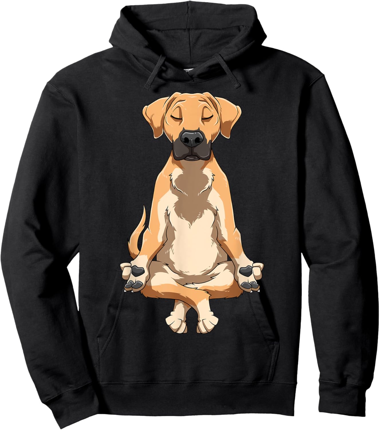 Black Mouth Cur Dog Yoga Funny Meditating Cur Dog Yoga Hoodie - Hoodie | Black