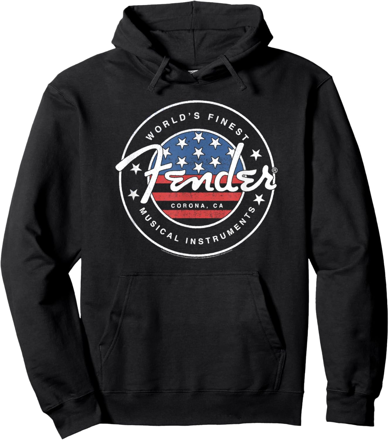 Fender American Flag Circle Stamp Logo Hoodie - Hoodie | Black