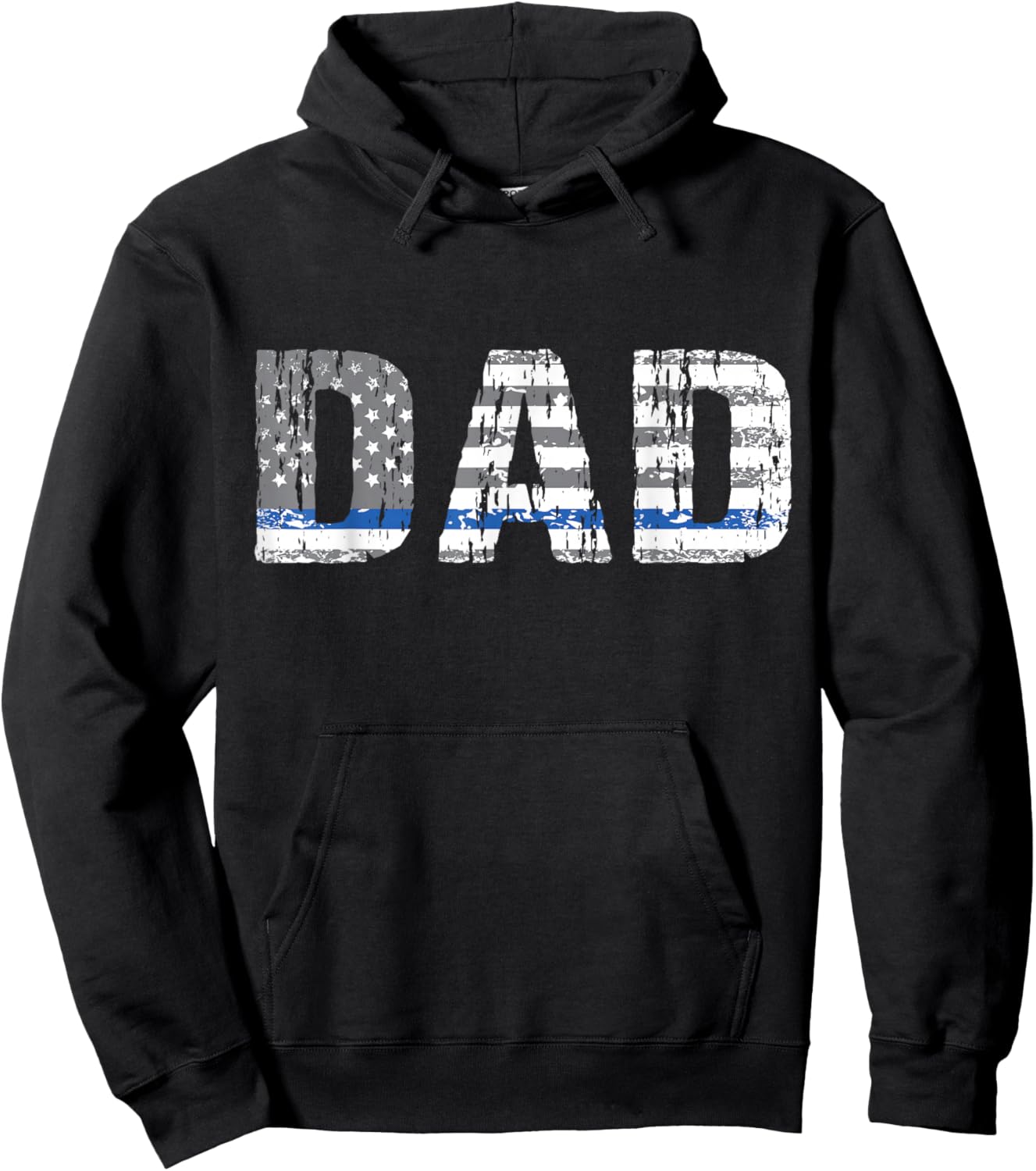 Thin Blue Line Police Dad Police Officer Supporter Father Hoodie - Hoodie | Black