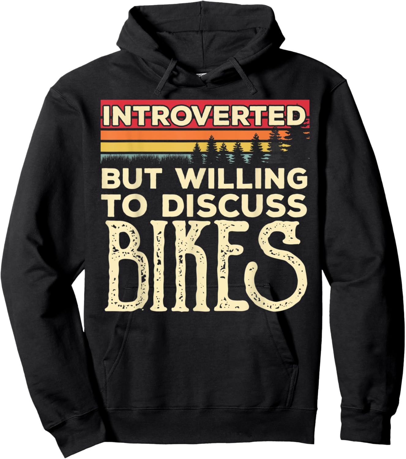 Introverted But Willing To Discuss Bikes Funny Vintage Hoodie - Hoodie | Black