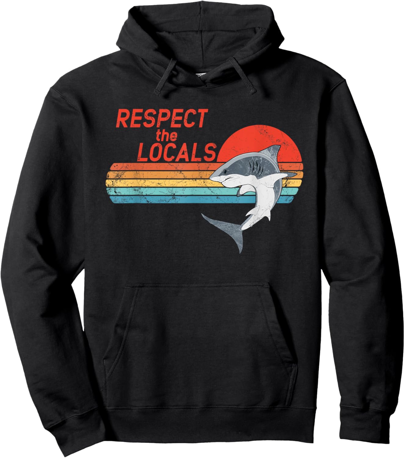 Respect the Locals White Shark Hoodie - Hoodie | Black