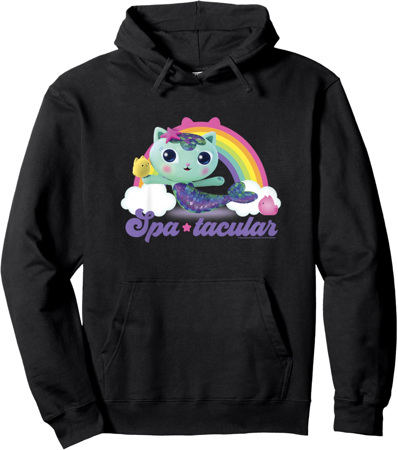 Kids Gabby's Dollhouse MerCat Spa-tacular Rainbow Youth Hoodie - Hoodie | Black