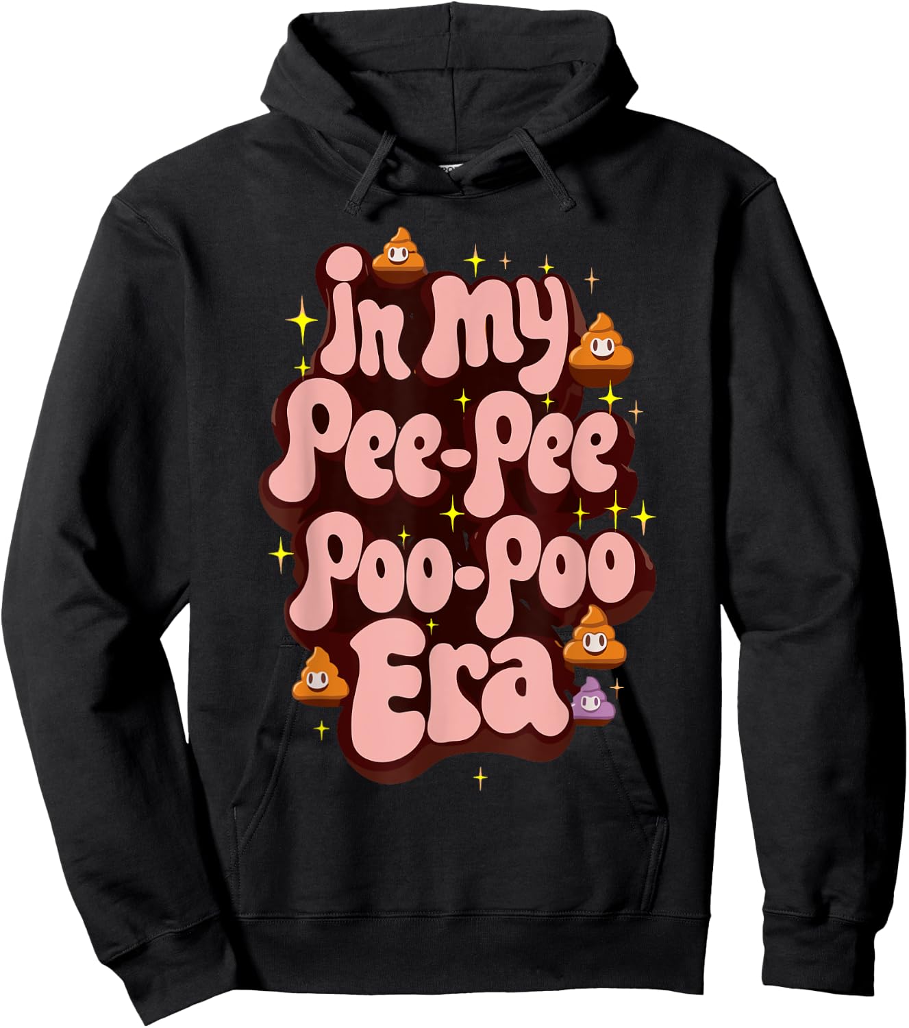 in My Pee Pee Poo Poo Era Funny Groovy Toddler Kids Joke Pun Hoodie - Hoodie | Black