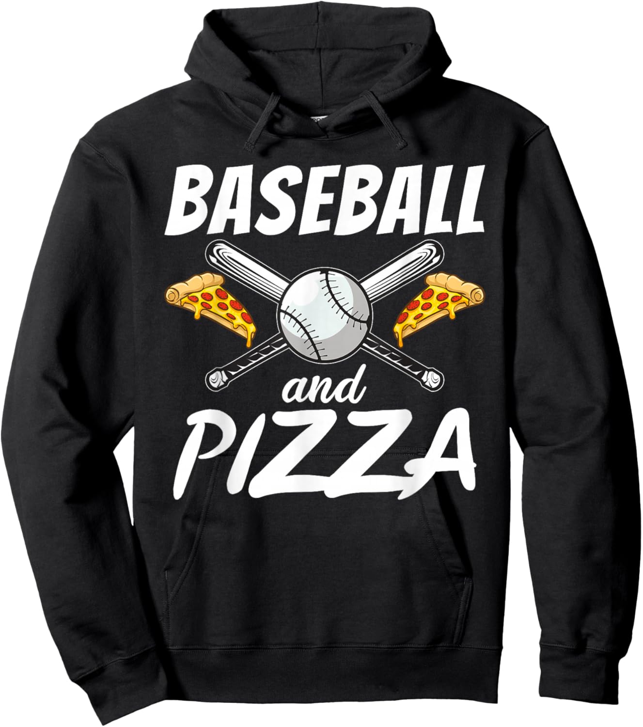 Baseball and Pizza Snack Pizzalove Pizza Hoodie - Hoodie | Black