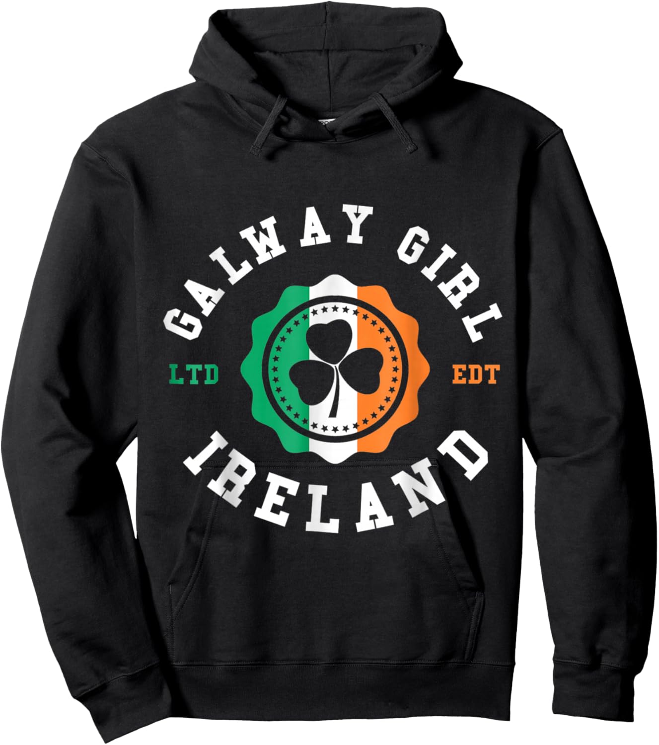 Funny Galway Girl Ireland Shamrock Irish Pride Hoodie - Hoodie | Black