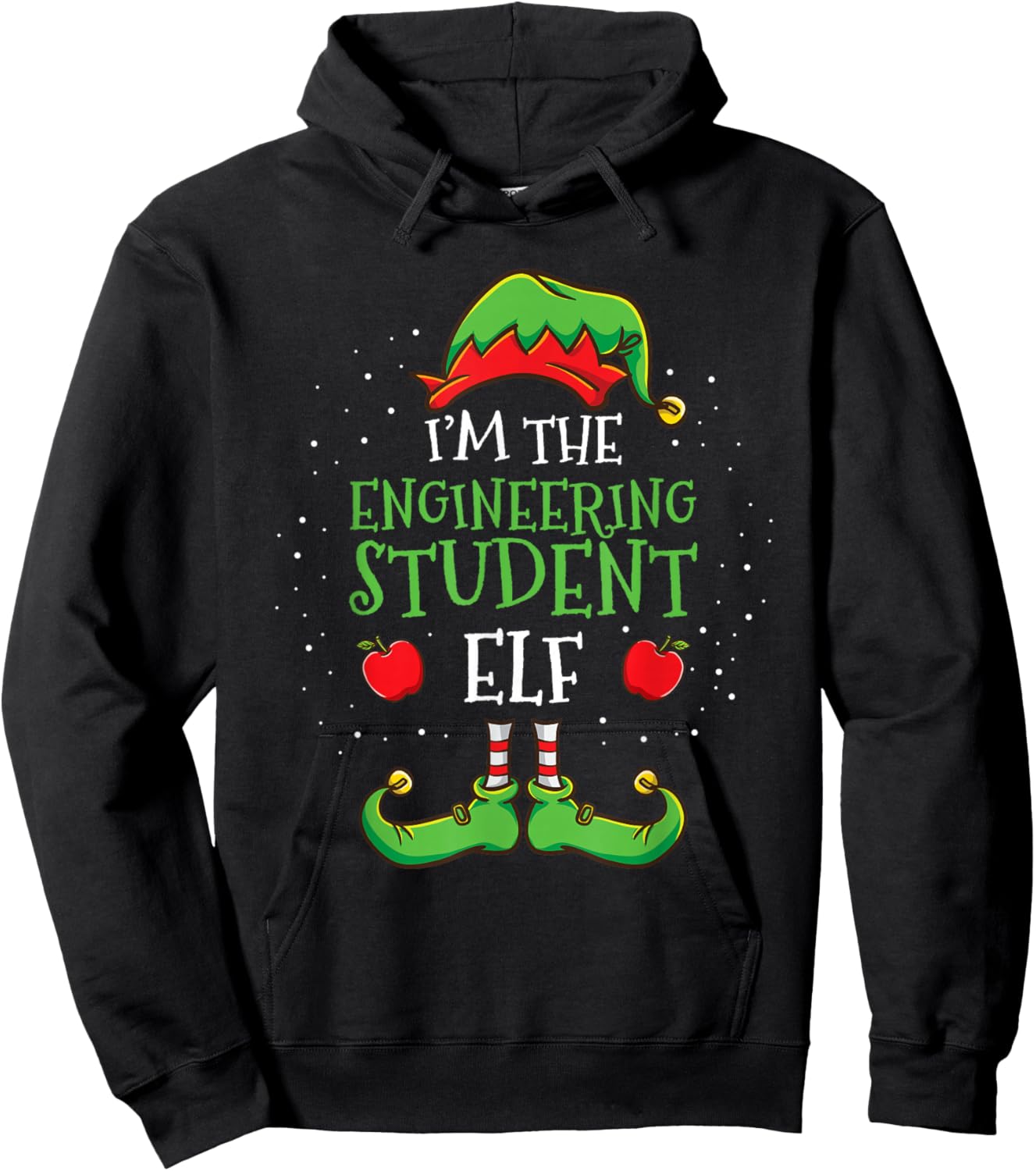 Im The Engineering Student Elf Christmas Hoodie - Hoodie | Black
