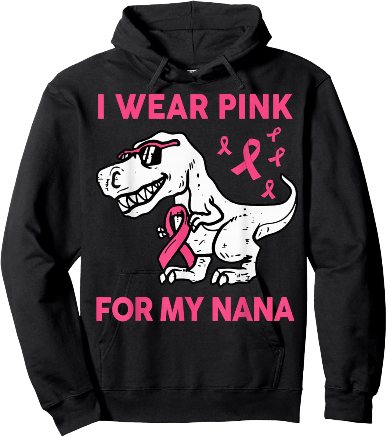 Breast Cancer Shirts Kids Toddler I Wear Pink For My Nana Hoodie - Hoodie | Black