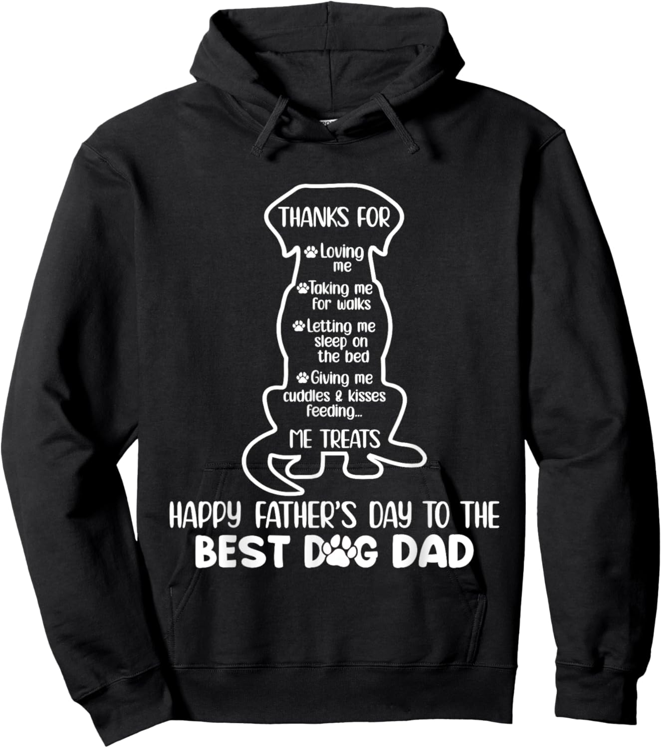Happy Fathers Day To The Best Dog Dad Funny Dog Dad Hoodie - Hoodie | Black