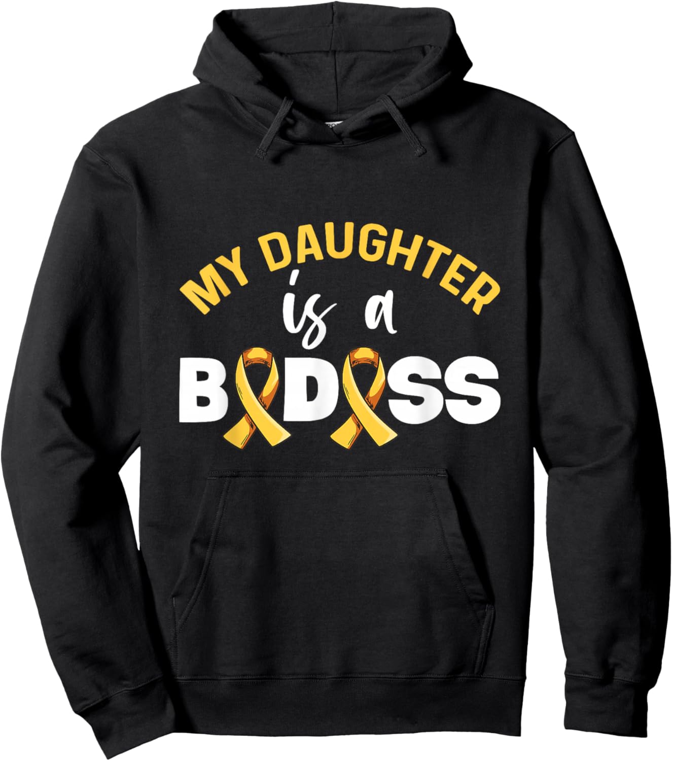 Childhood Cancer Awareness Design for a Dad of a Warrior Hoodie - Hoodie | Black