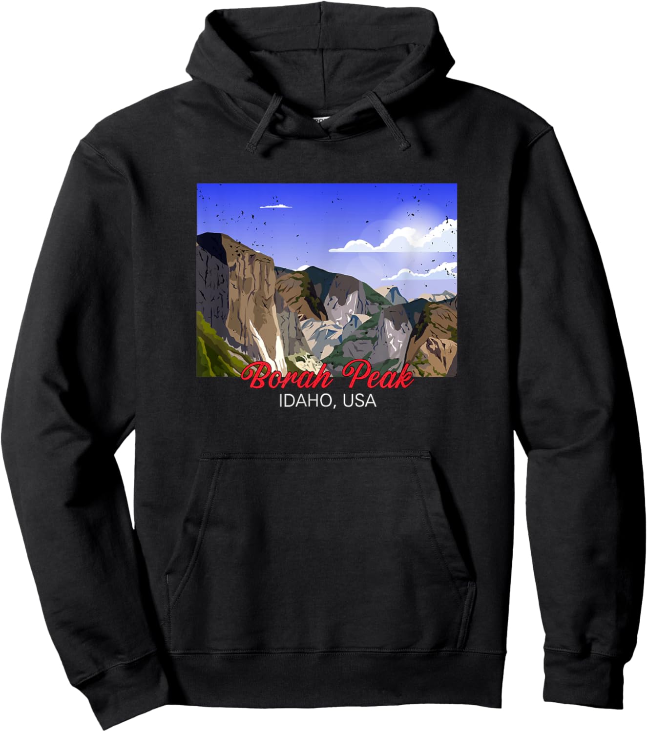 Mount Borah Peak in Idaho Hoodie - Hoodie | Black